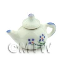 Dolls House Miniature Purple Simple Flower Design Ceramic Teapot
