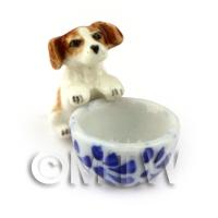 Dolls House Miniature Ceramic Begging Jack Russell Puppy