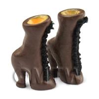 Dolls House Miniature Pair Of Womens Brown High Heeled Boots