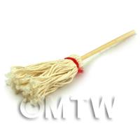 Dolls House Miniature Realistic Wooden Handled Kitchen Mop