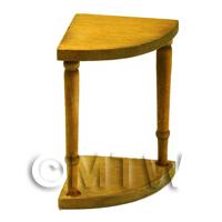 Dolls House Miniature Wooden Corner Table 