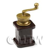 Dolls House Miniature Tall Wood and Metal Coffee Grinder 