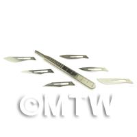 1/12th scale - Swann Morton No. 4 Scalpel Handle And 30 Mixed Blades