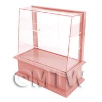 Dolls House Miniature Large Dark Pink Wood Cake / Food Display Counter