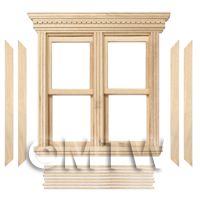 Dolls House Miniature Opening Double Sash Wood Window