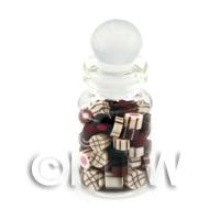 Dolls House Miniature Handmade Mixed Chocolates In A Glass Jar