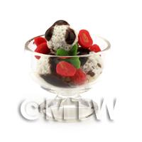 Miniature Strawberries And Cream With Choc Chip Icecream To Share