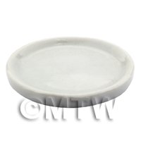 40mm Dolls House Miniature White Glazed Ceramic Plate