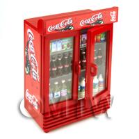 Dolls House Miniature Filled Double Coca Cola Fridge