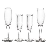 Dolls House Miniature Set of 4 Sparkling Wine Flutes