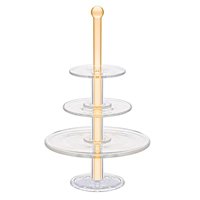 Dolls House Miniature Handmade Large Dark Orange 3 Tier Glass Cake Stand