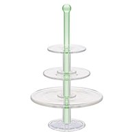 Dolls House Miniature Handmade Large Green 3 Tier Glass Cake Stand 