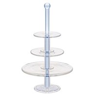 Dolls House Miniature Handmade Large Blue 3 Tier Glass Cake Stand 