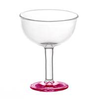 Dolls House Miniature Handmade Pink Based Curved Cocktail Glass 