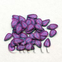 50 Blue and Mauve Leaf Cane Slices (NS27)