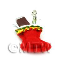 Dolls House Miniature Traditional Hanging Christmas Stocking 