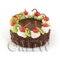 Dolls House Miniature Double Chocolate Gateaux 