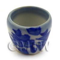 21mm Miniature White Ceramic Plant Pot Decorated with Petals