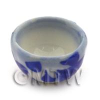 16mm Dolls House Miniature White Ceramic Bowl Decorated with Petals