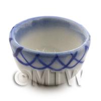 21mm Dolls House Miniature White Ceramic Patterned Bowl