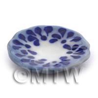 Dolls House Miniature 24mm Blue Spotted Edged Plate