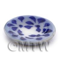 Dolls House Miniature 20mm Blue Spotted Large Side Plate