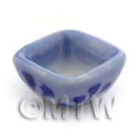 Dolls House Miniature 12mm Blue Spotted Square Dish
