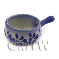 Dolls House Miniature A Blue Spotted Frying Pan