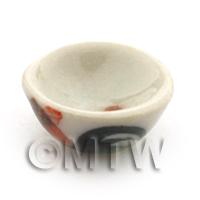 11mm Dolls House Miniature White Ceramic Cockerel Bowl