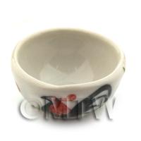 24mm Dolls House Miniature White Ceramic Cockerel Bowl