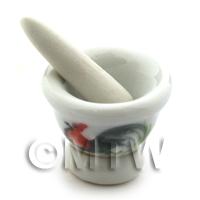 Dolls House Miniature Cockerel Motif Pestle and Mortar