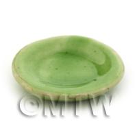 1/12th scale - 20mm Dolls House Miniature Green Plate