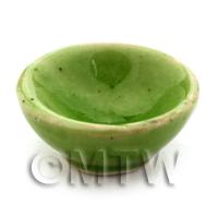 17mm Dolls House Miniature Green Bowl