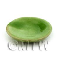 17mm Dolls House Miniature Green Ceramic Plate