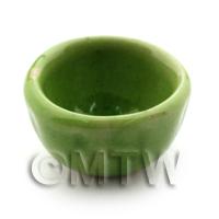 1/12th scale - Ceramic 17mm Dolls House Miniature Green Bowl
