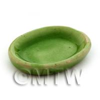 Dolls House Miniature 17mm x 22mm Green Plate