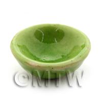15mm Dolls House Miniature Green Ceramic Bowl