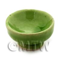 22mm Dolls House Miniature Ceramic Green Fruit Bowl