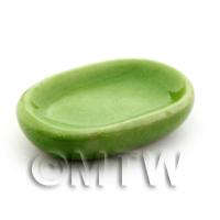 Dolls House Miniature 12mm x 20mm Green Plate