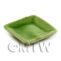 21mm Dolls House Miniature Green Square Plate