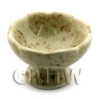 25mm Dolls House Miniature Green Spotted Scalloped Fruit Bowl