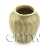 Classic Shaped Dolls House Miniature Green Spotted Vase