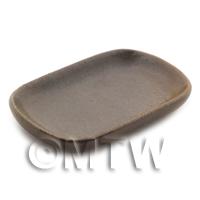 Dolls House Miniature 31mm x 50mm Metallic Style Oval Plate