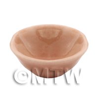 16mm Dolls House Miniature Salmon Glazed Ceramic Bowl