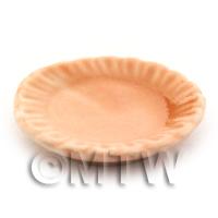 25mm Dolls House Miniature Salmon Glazed Ceramic Fluted Plate