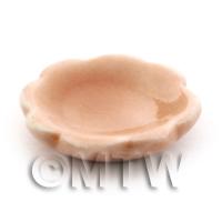 17mm Salmon Glazed Ceramic Scalloped Edge Plate 