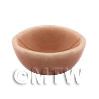 11mm Dolls House Miniature Salmon Glazed Ceramic Side Bowl