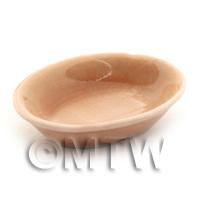 Dolls House Miniature 19mm x 26mm Salmon Glazed Ceramic Serving Dish