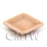 21mm Dolls House Miniature Salmon Glazed Ceramic Square Plate