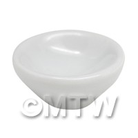 12mm Dolls House Miniature White Glazed Ceramic Bowl